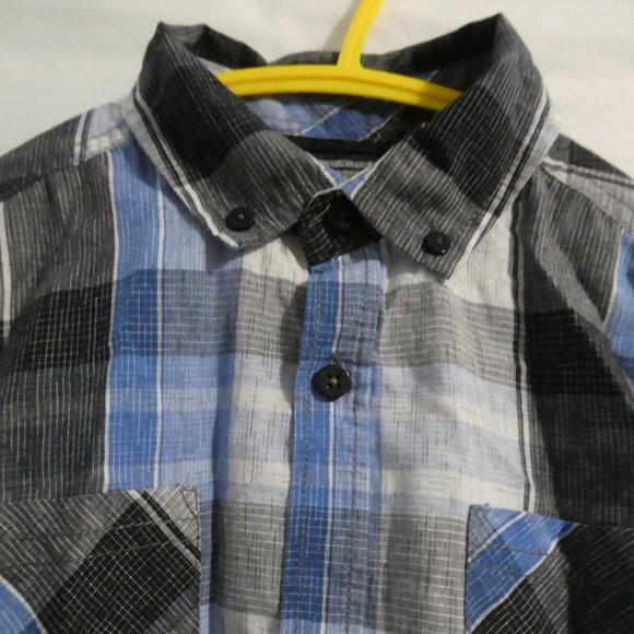 BURNSIDE, 6x, casual button down plaid shirt, BNWOT - Picture 4 of 13